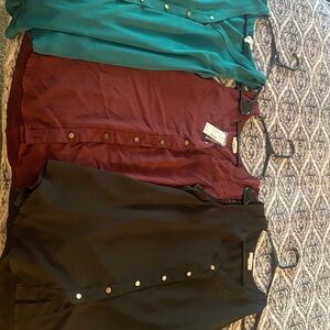 Maurices Women's Blouses in Teal, Burgundy, and Black